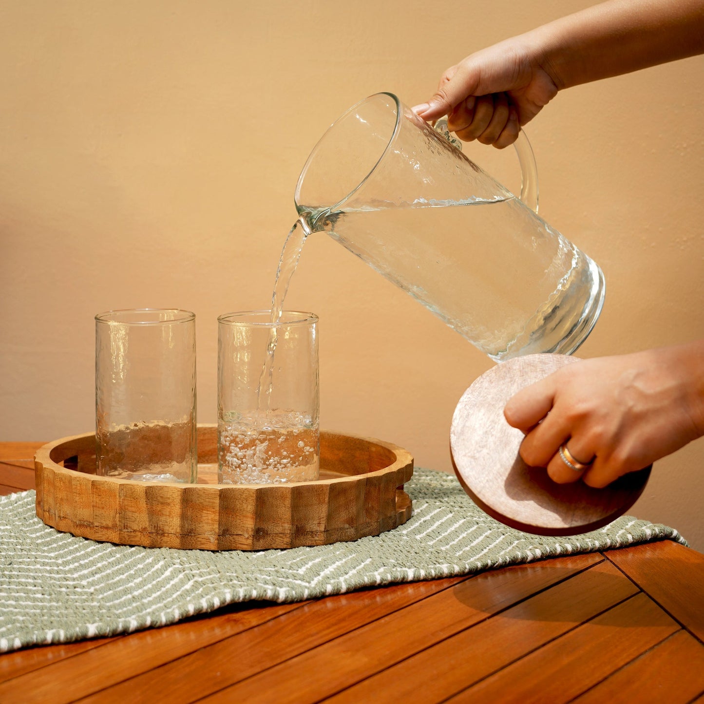 Hammered Glasses Set of 4 | Handblown