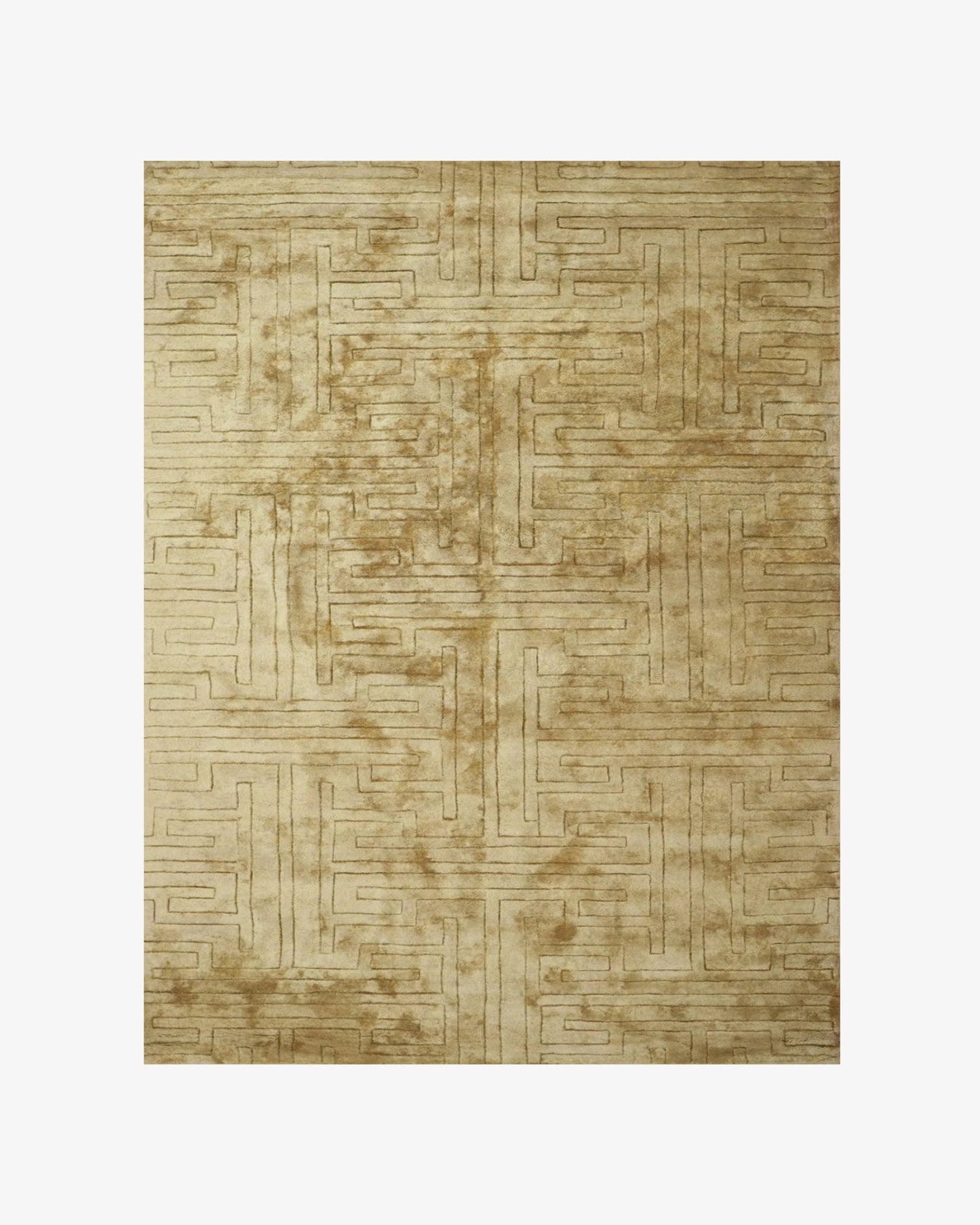Venecia Gold Silk Rug | Popyuli