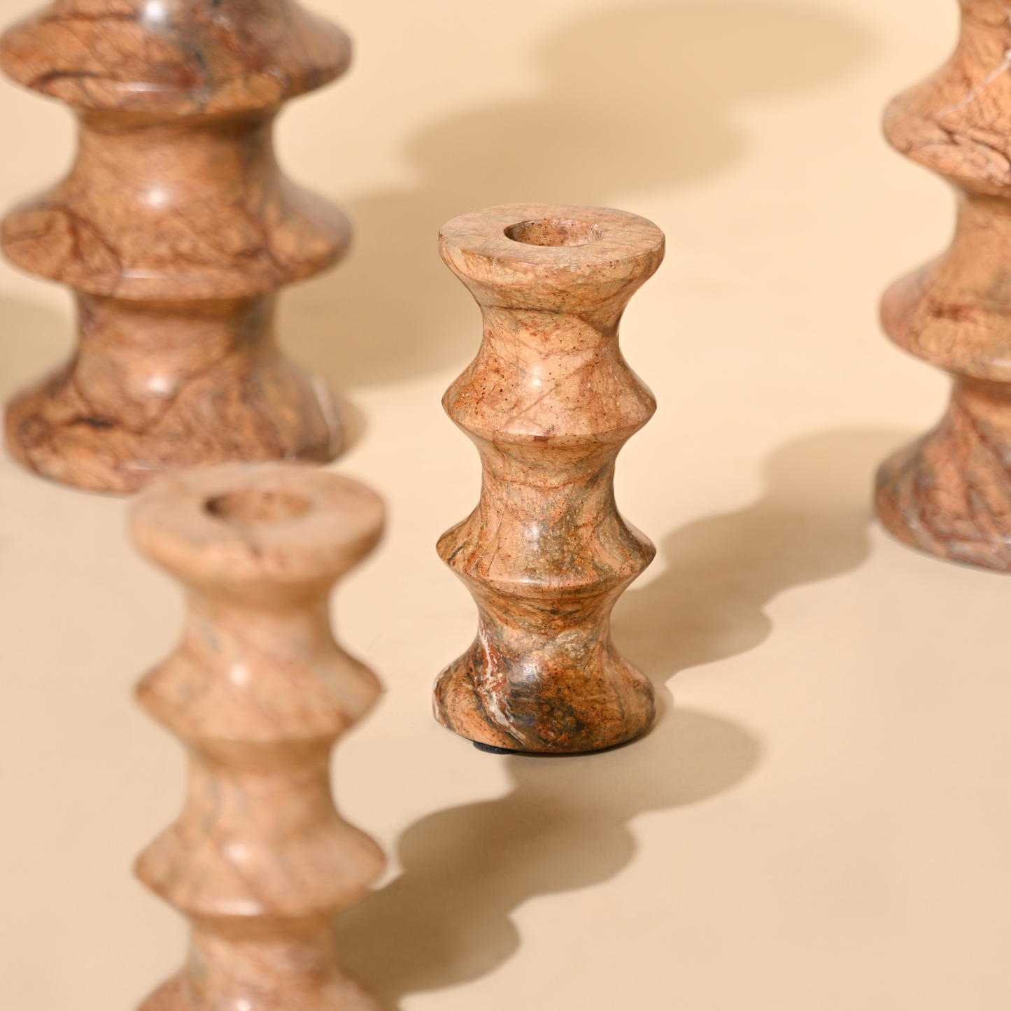 Astra Marble Candle Holders | Set of 2