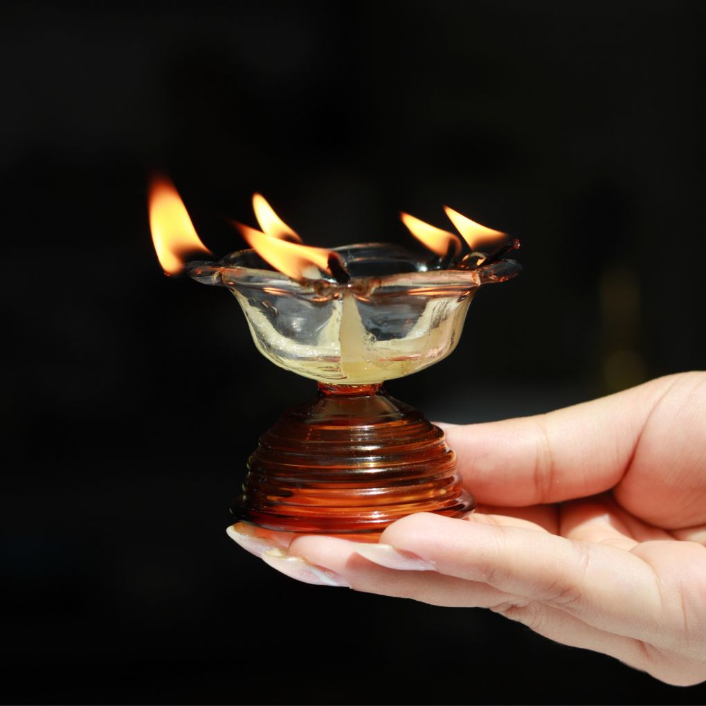 Glass diya for diwali cheap