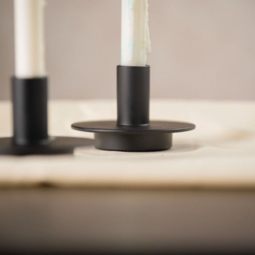 Kepler Matte Black Candlestick Holder | Set Of 2