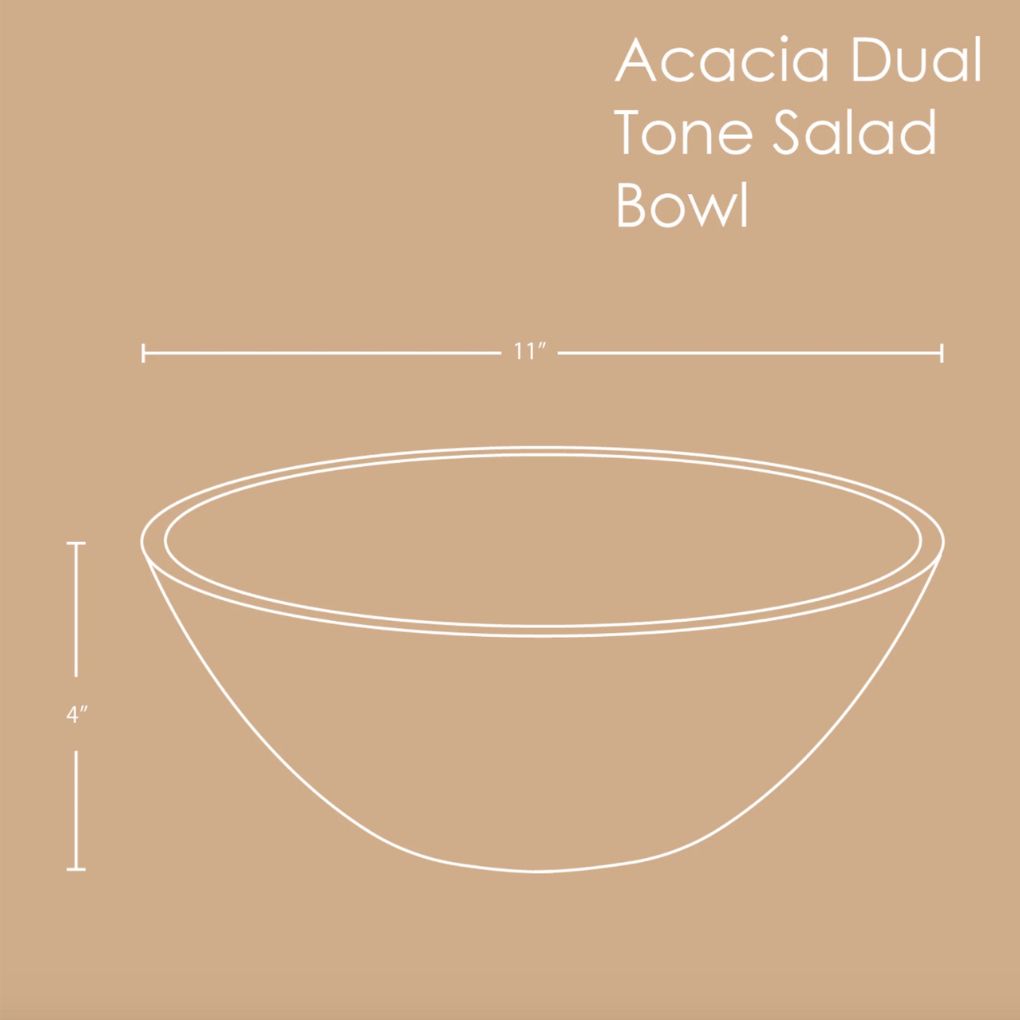 Large Acacia Wood Salad Bowl