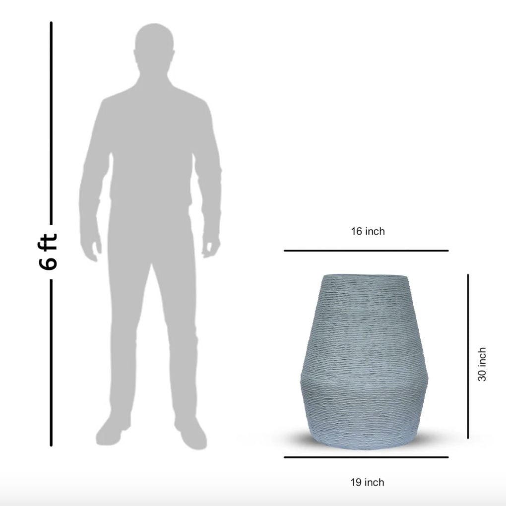 NEW IN - Textured Fibreglass Planter - 30" | Black