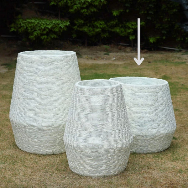 NEW IN - Textured Fibreglass Planter - 27" | Beige