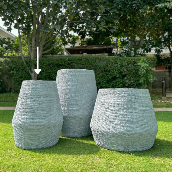 NEW IN - Textured Fibreglass Planter - 30" | Grey