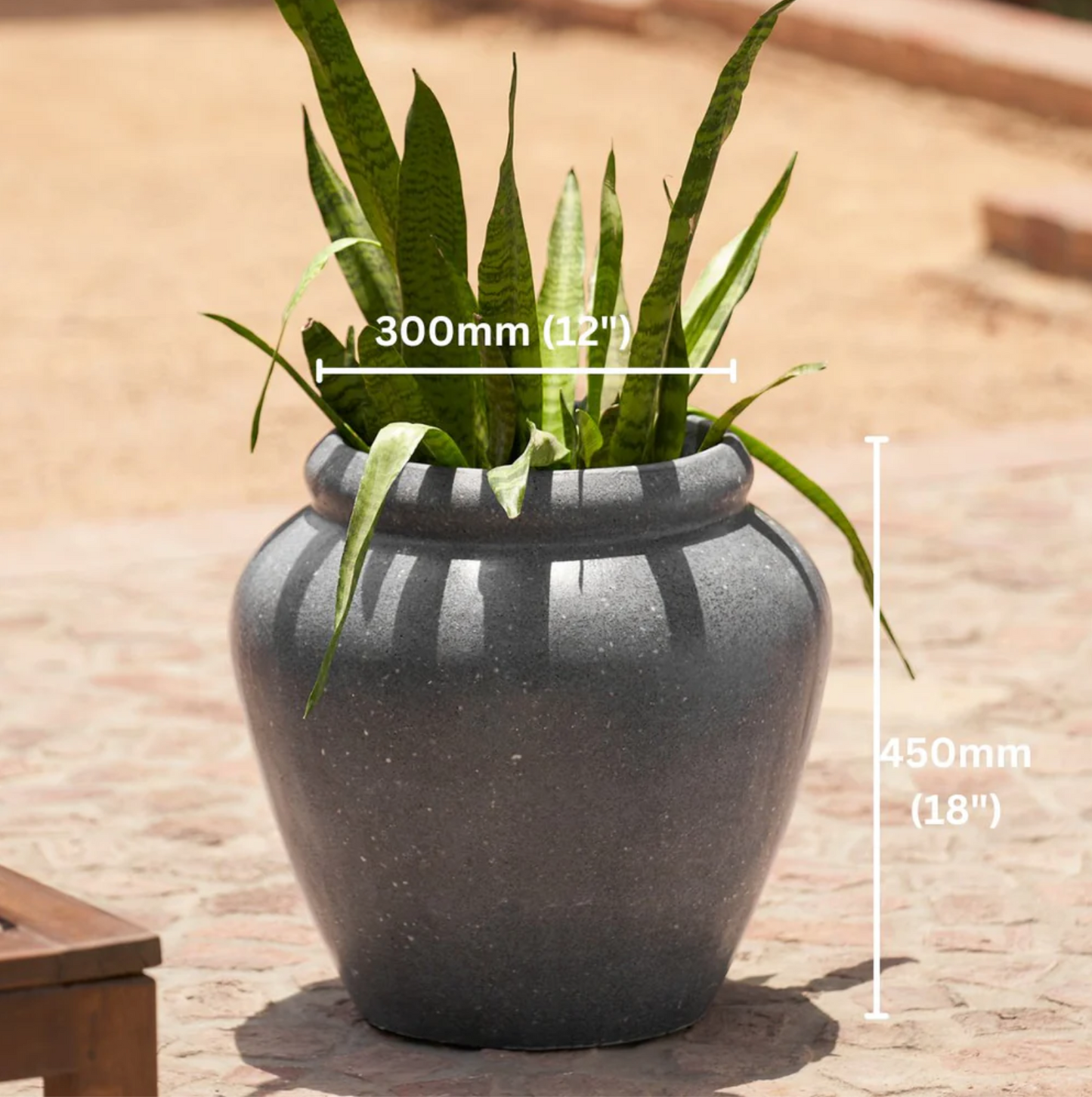 Rustic Tuscan Planter | Dark Grey
