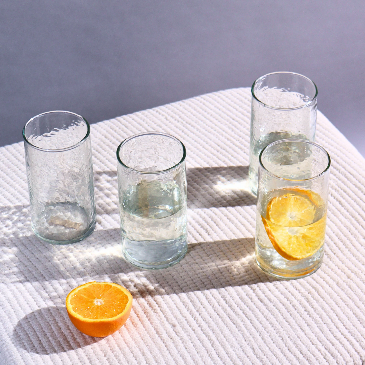 Hammered Glass Carafe & Glass Set