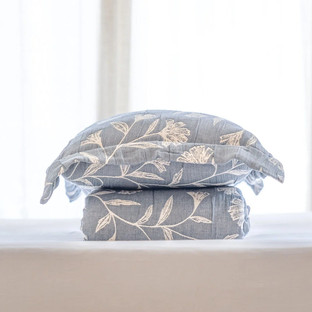 Flora - Blue Bedspread Set