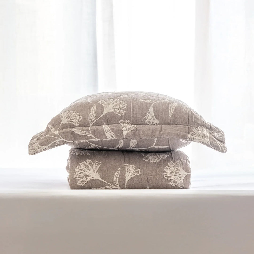 Flora - Taupe Bedspread Set