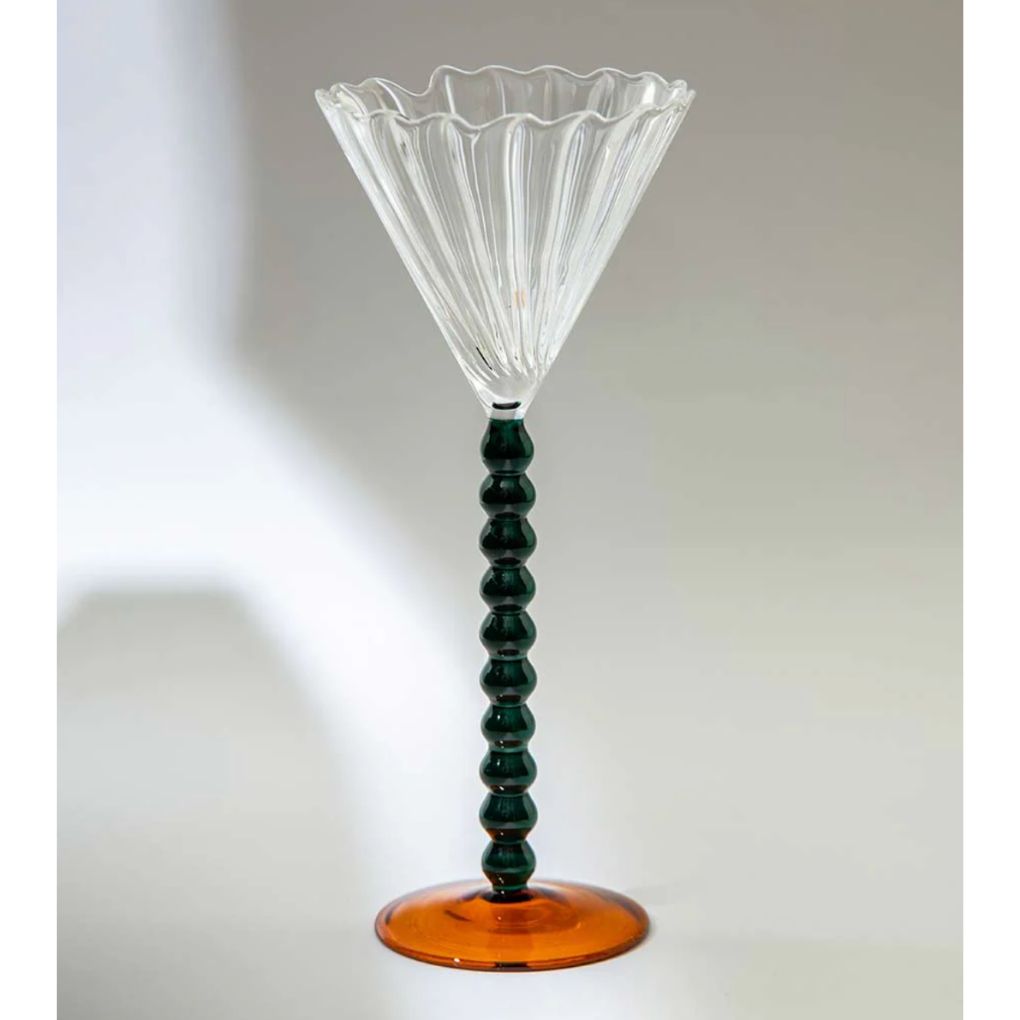 Beaded Stem Martini Glass