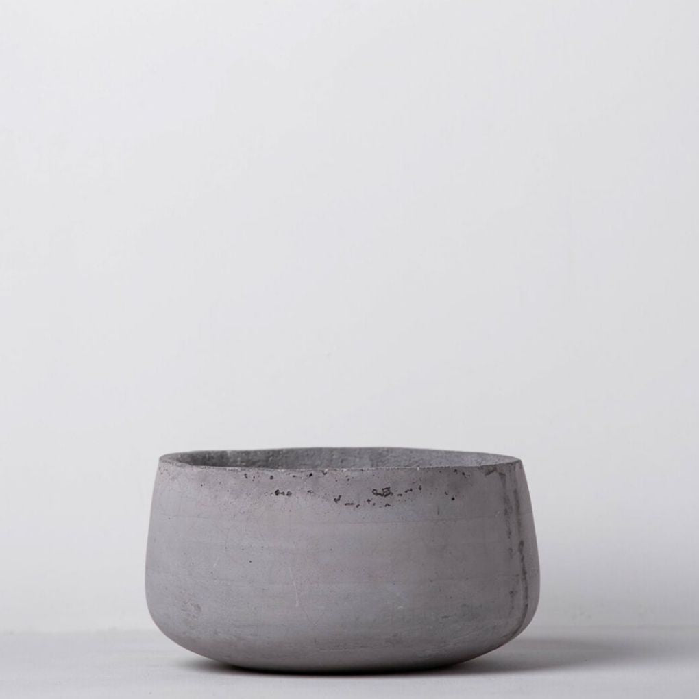 Concrete Modern Vessel Planter - Grey