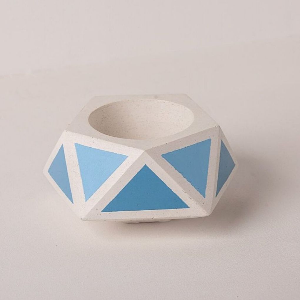 Small Concrete Floater Planter - Blue