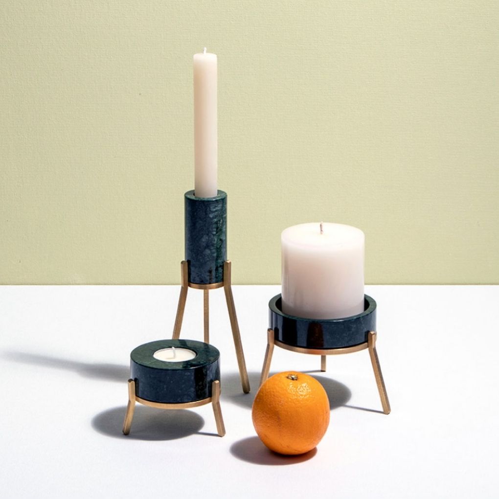Fyre Medium Candle Holder - Green