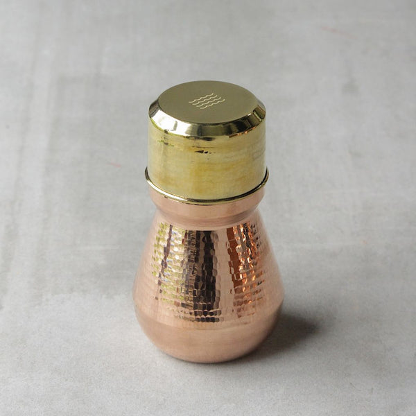 Mini Copper Carafe & Brass Glass Set