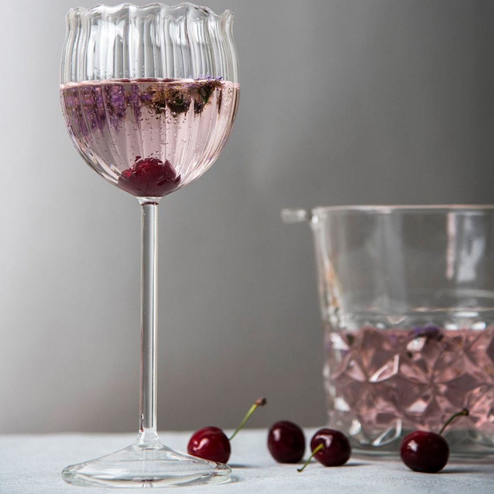 Buy Rose Wine Glass Set Online In India