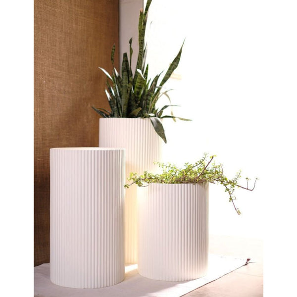 Large Fluted Planter | Tall | Available In 3 Colours