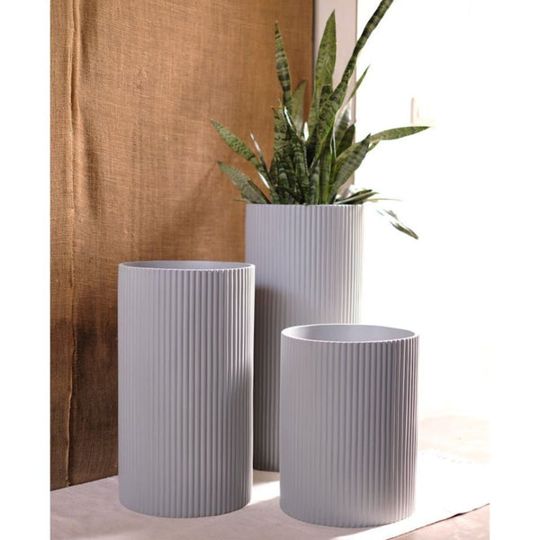 Large Fluted Planter | Tall | Available In 3 Colours