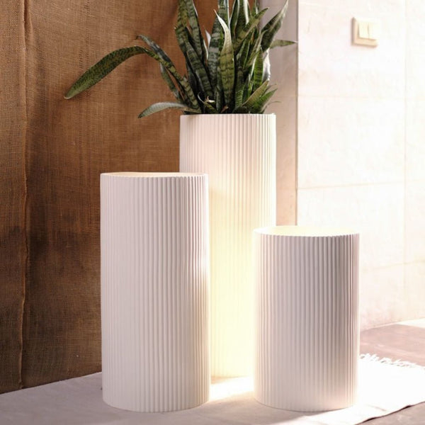 Medium Fluted Planter | Tall | Available In 3 Colours