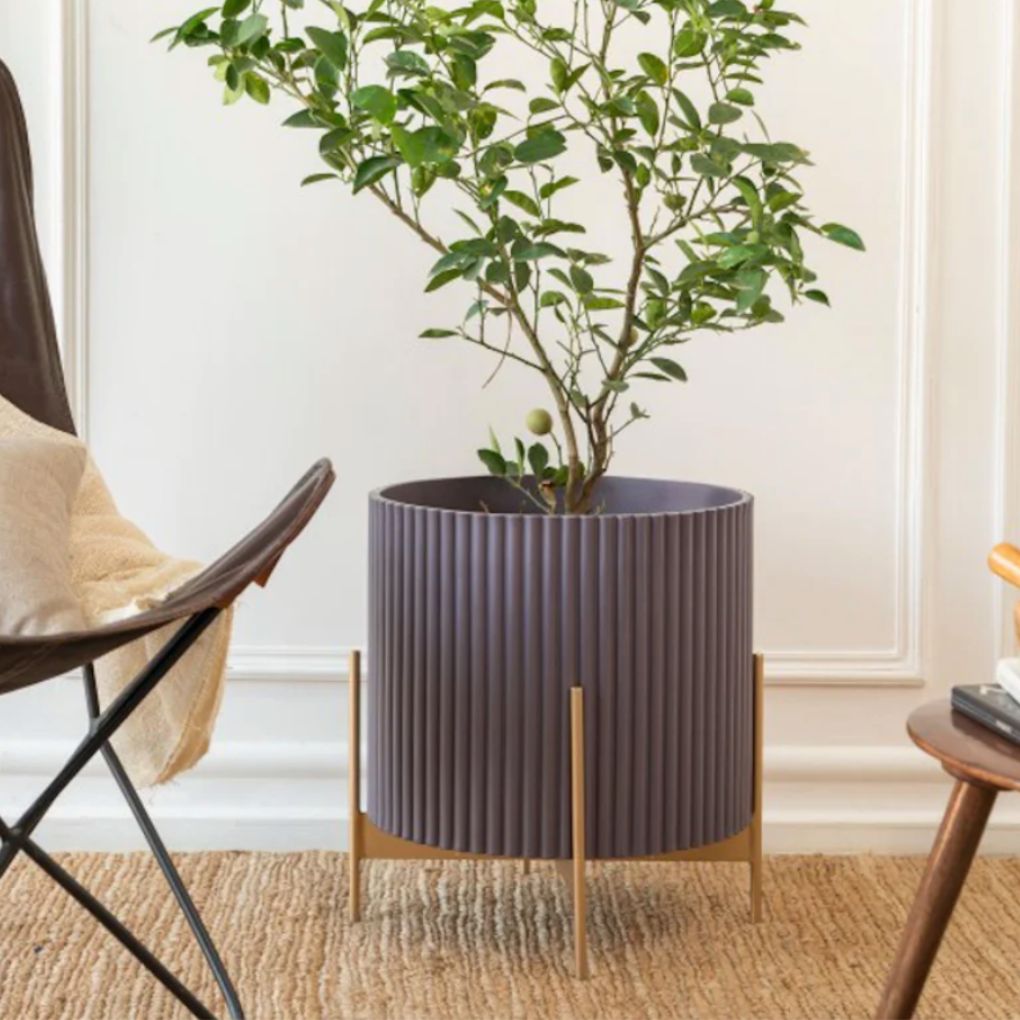 Extra Large Fluted Planter With Stand | Colours Available