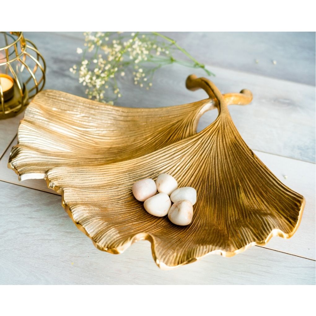 Gold Twin Lily Platter
