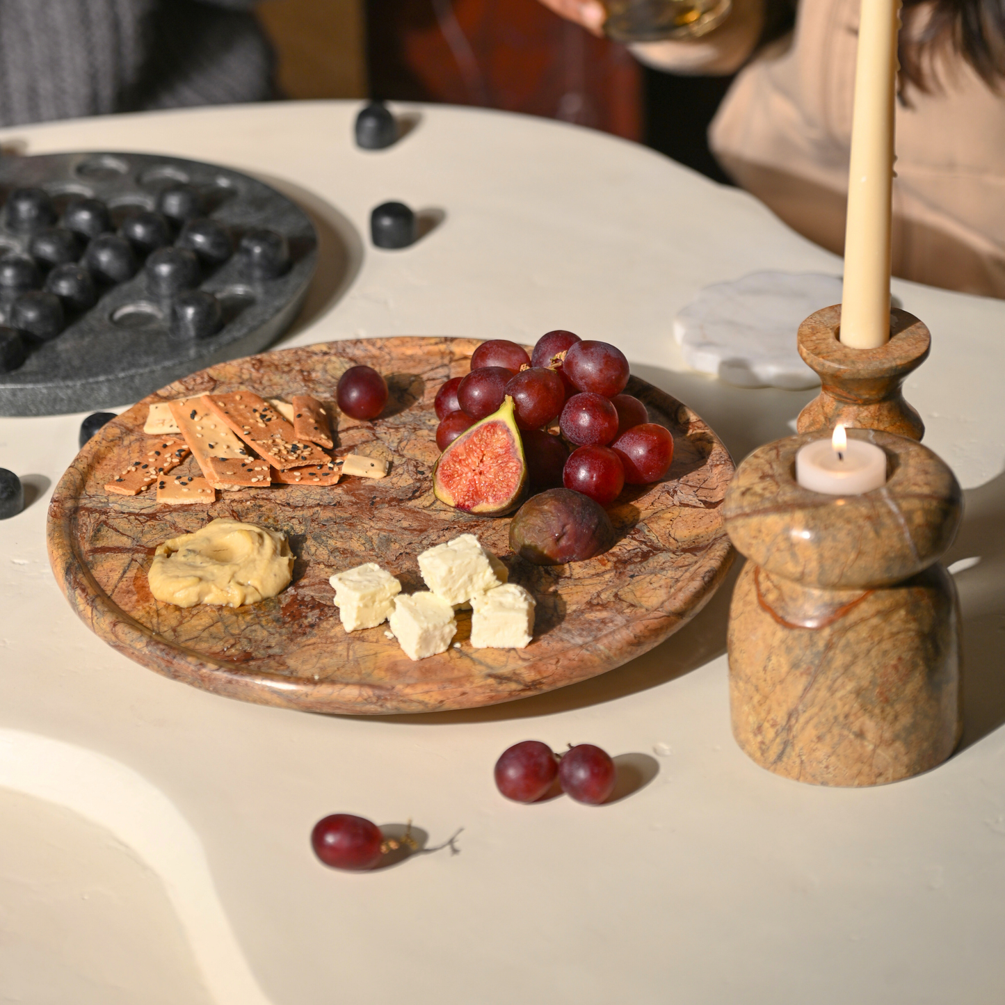 Strata Marble Lazy Susan | Rainforest Brown