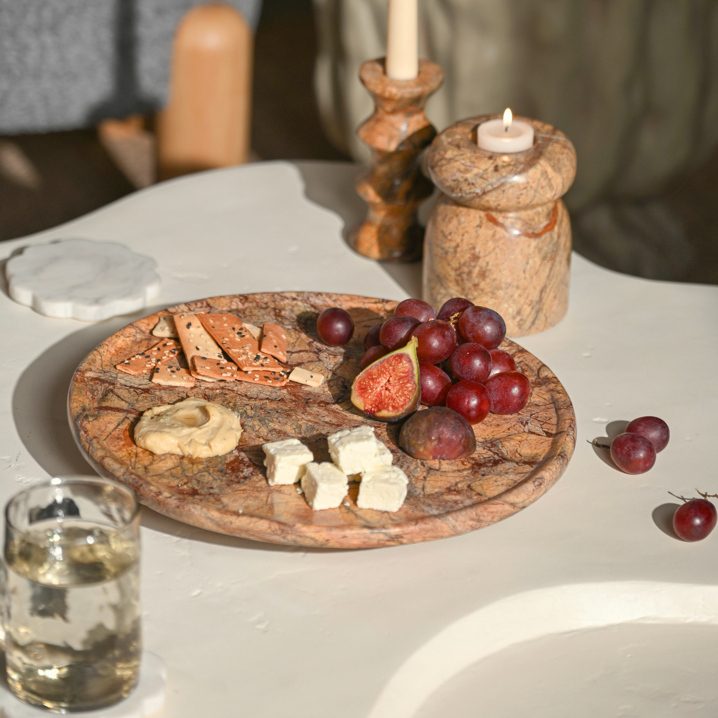 Strata Marble Lazy Susan | Rainforest Brown