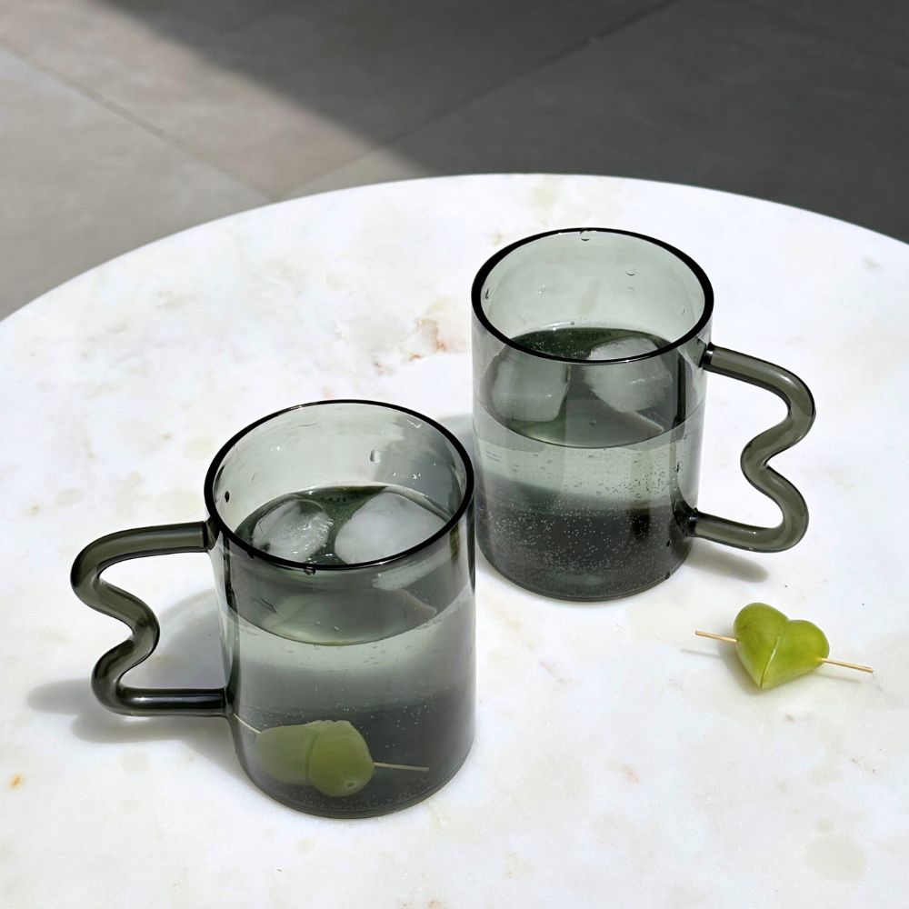 Swirl Glass Cups | Set of 2 | Borosilicate