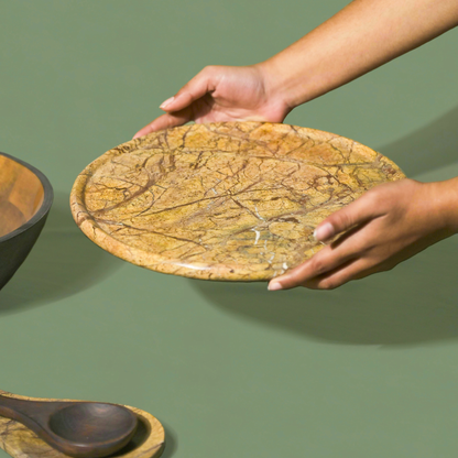 Strata Marble Lazy Susan | Rainforest Brown