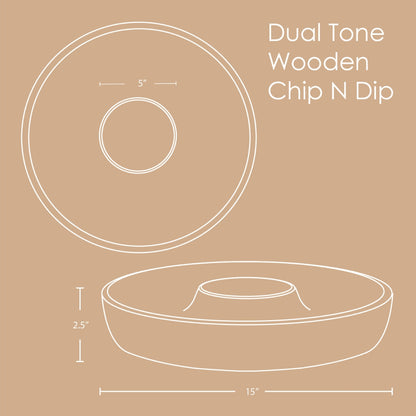 Dual Tone Wooden Chip & Dip | Mango Wood