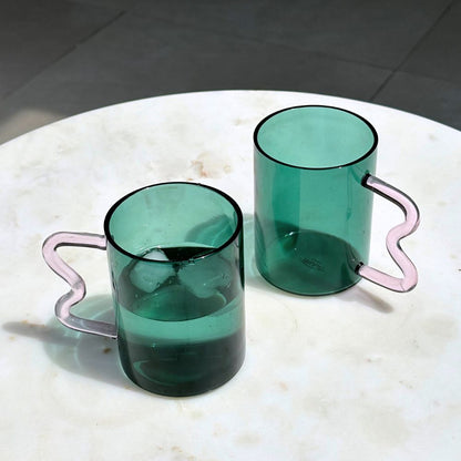 Swirl Glass Cups | Set of 2 | Borosilicate