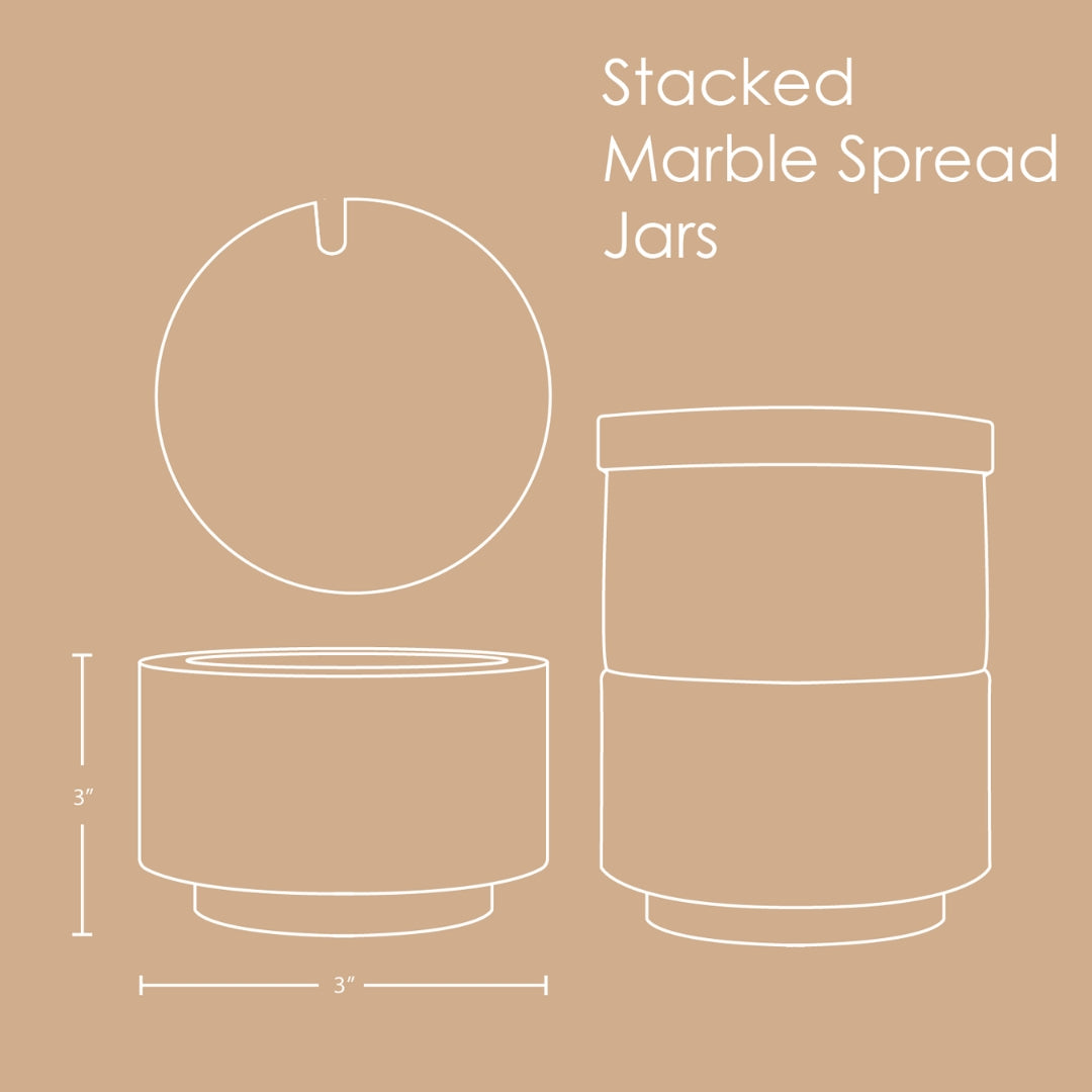 Stacked Marble Spread Jars | Set of 2 | With Lid