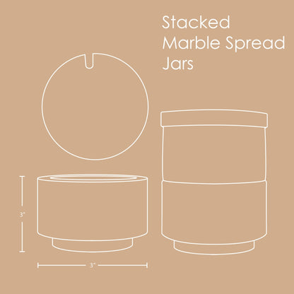Stacked Marble Spread Jars | Set of 2 | With Lid