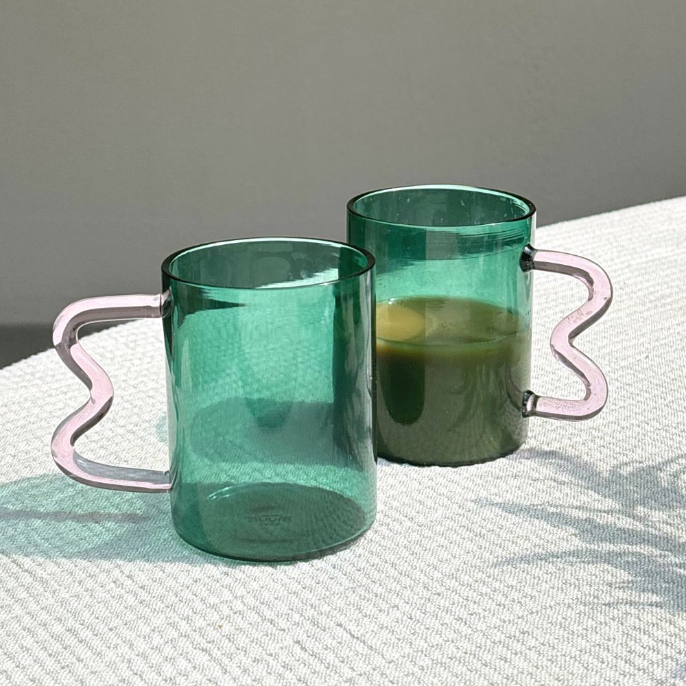 Swirl Glass Cups | Set of 2 | Borosilicate