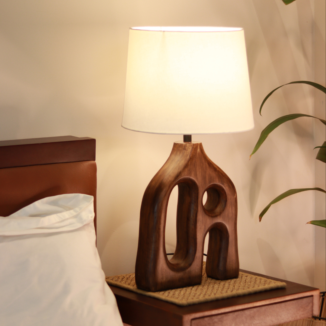 The Sinuous Table Lamp | Hand-Carved Sculptural Lighting