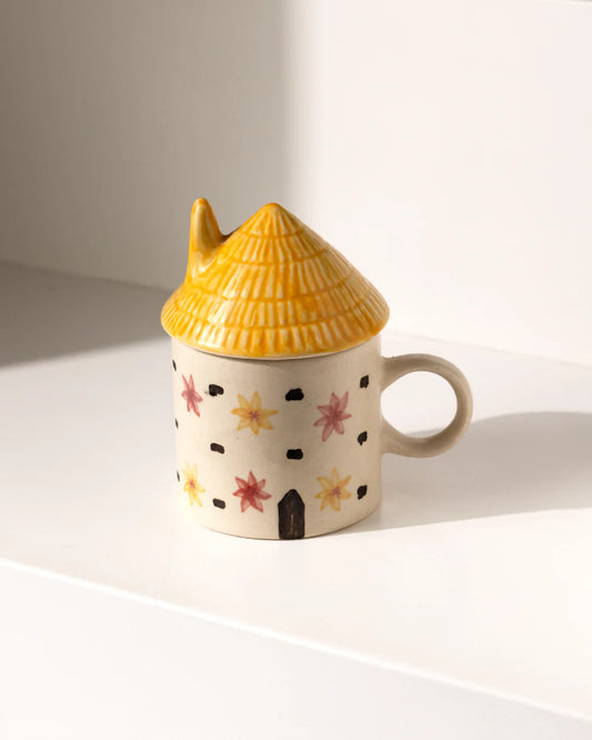 Little House Ceramic Mug with Lid