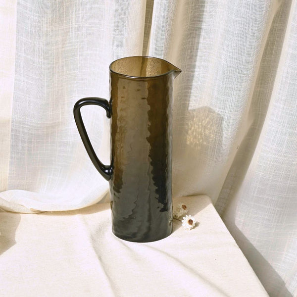 Brown Textured Glass Pitcher