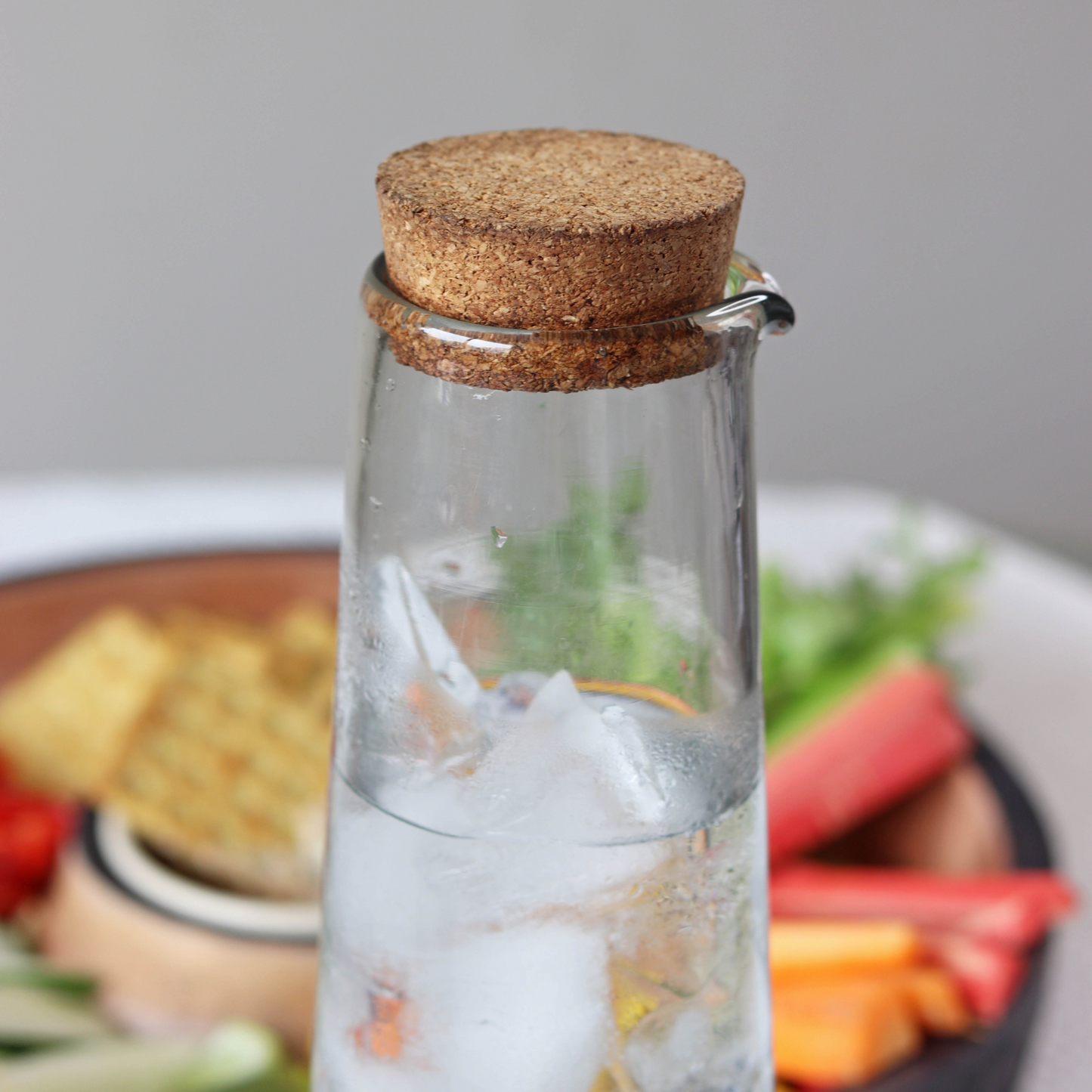 Glass Carafe with Cork Lid | Handblown India