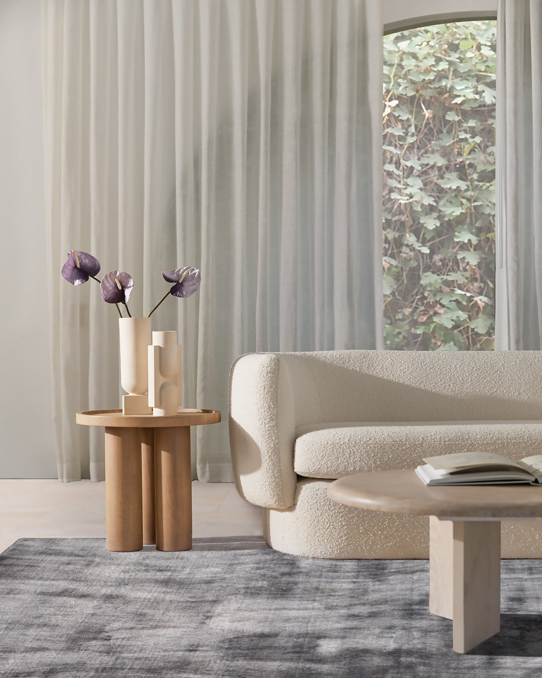 Solid Silk Rug - Charcoal