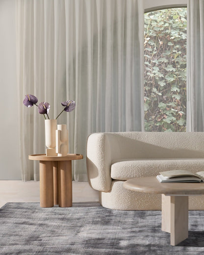 Solid Silk Rug - Charcoal