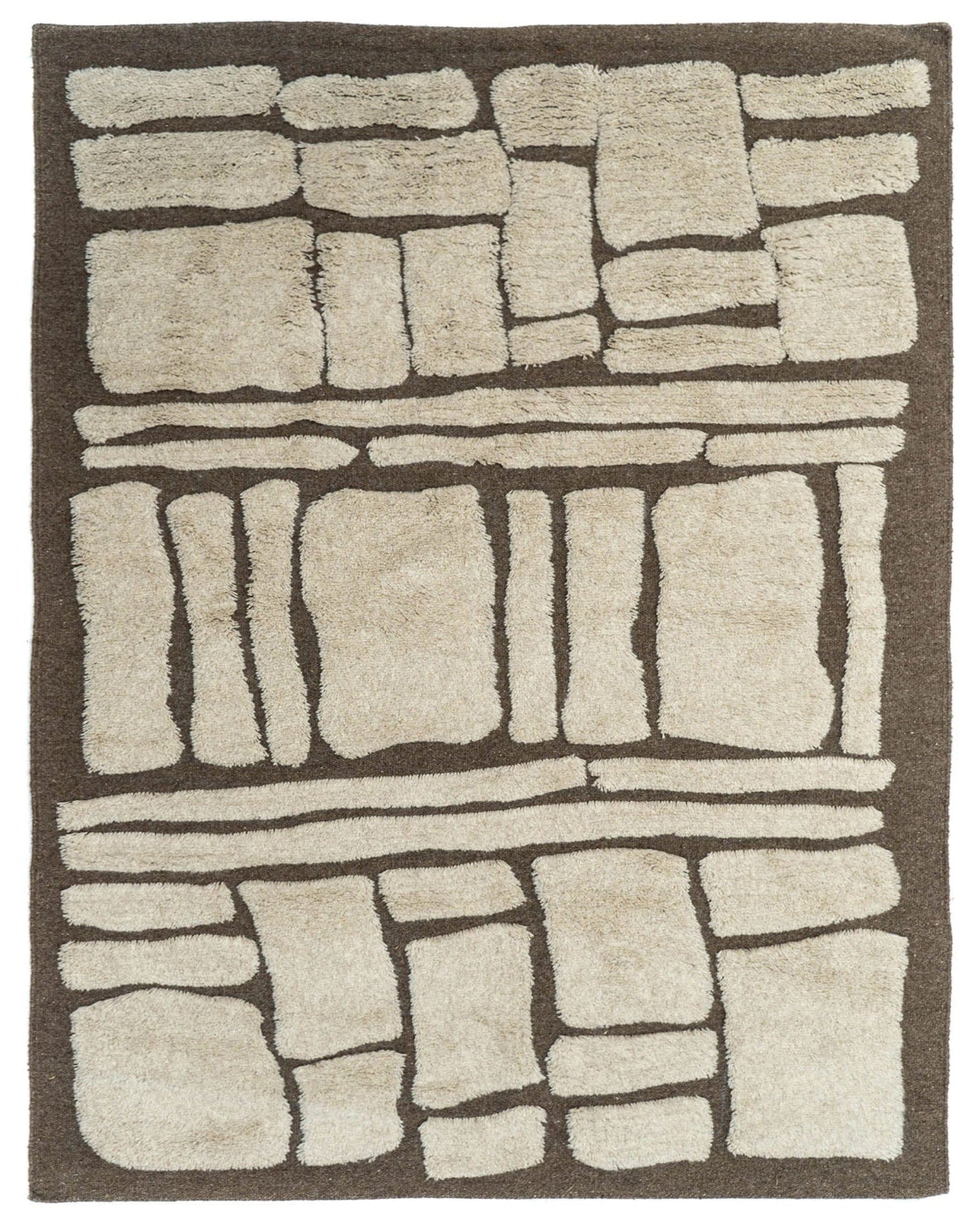 Burnt Sienna Wool Rug | Popyuli