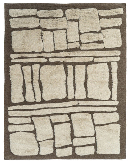 Burnt Sienna Wool Rug | Popyuli