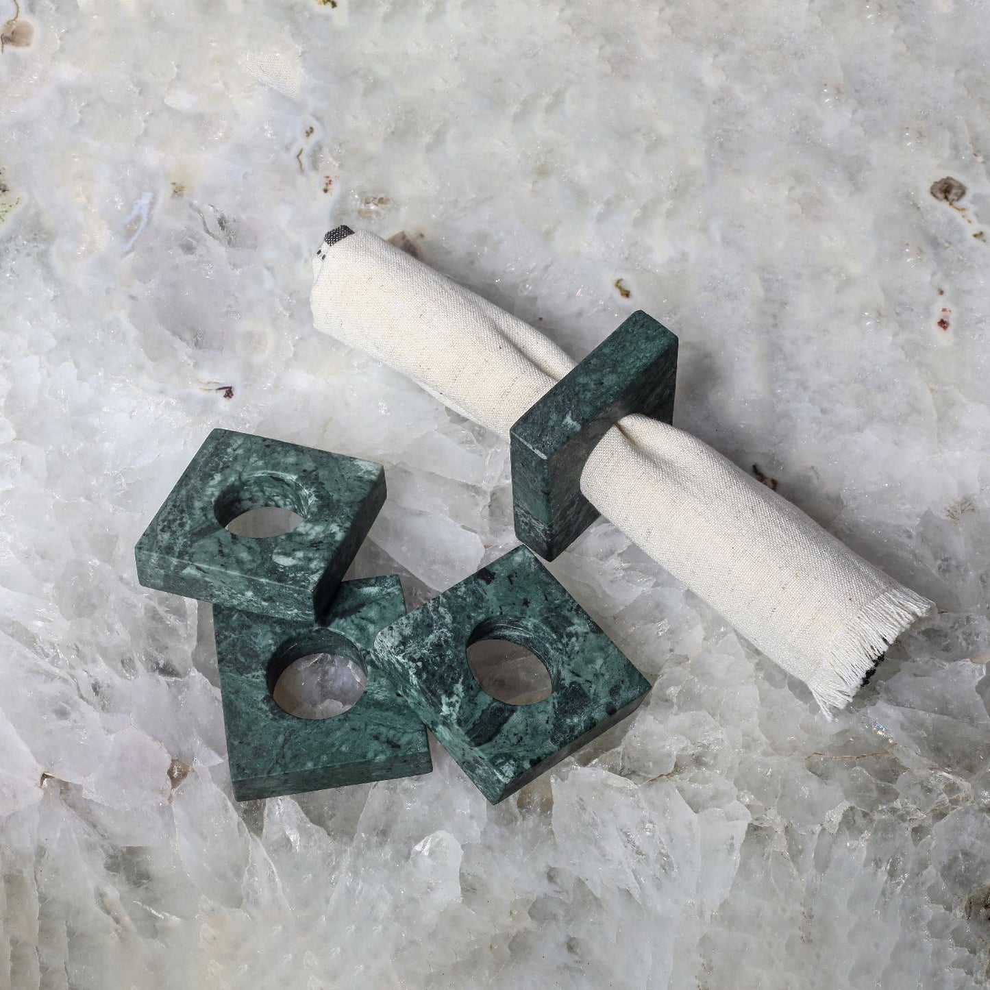 Marble Napkin Ring - Set of 4