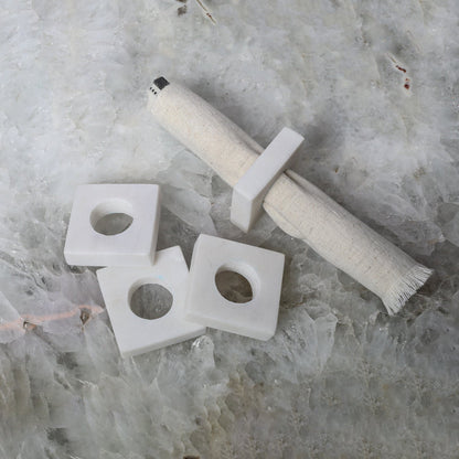Marble Napkin Ring - Set of 4