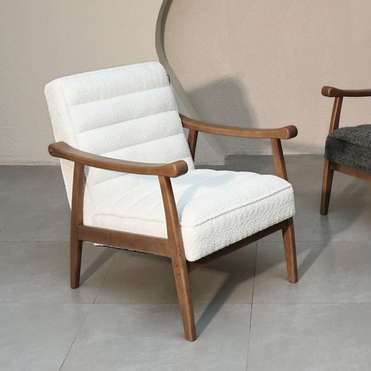 Rhea Bouclé Armchair - White