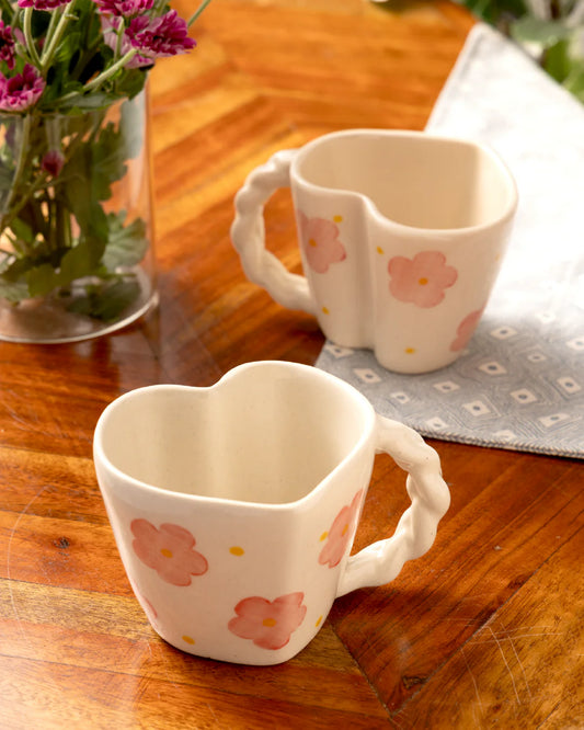 Heart Shaped Ceramic Mug (Set of 2)