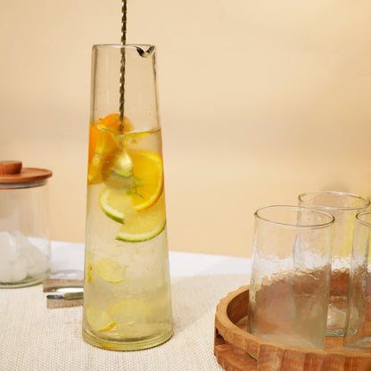 Glass Carafe with Cork Lid | Handblown India