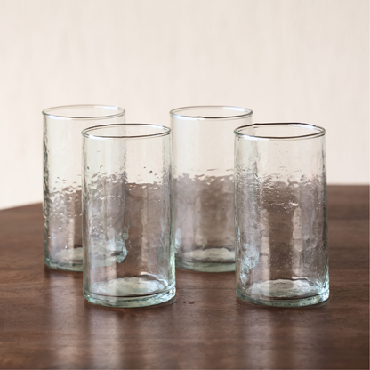 Hammered Glasses Set of 4 | Handblown