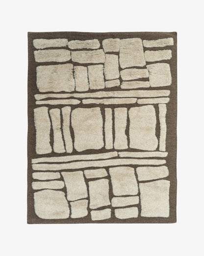 Burnt Sienna Wool Rug | Popyuli