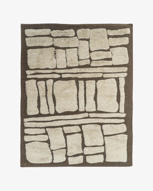Burnt Sienna Wool Rug | Popyuli