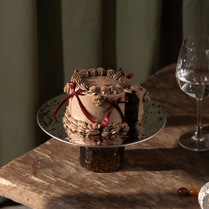Cosmic Cake Stand | Hammered Stainless Steel
